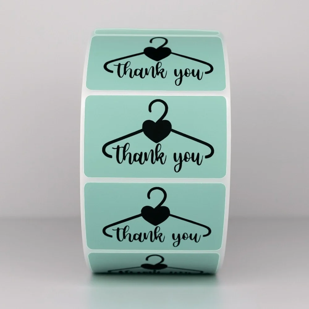 Thank You Stickers Hanger Heart | Red Labels for Small Business Packaging
